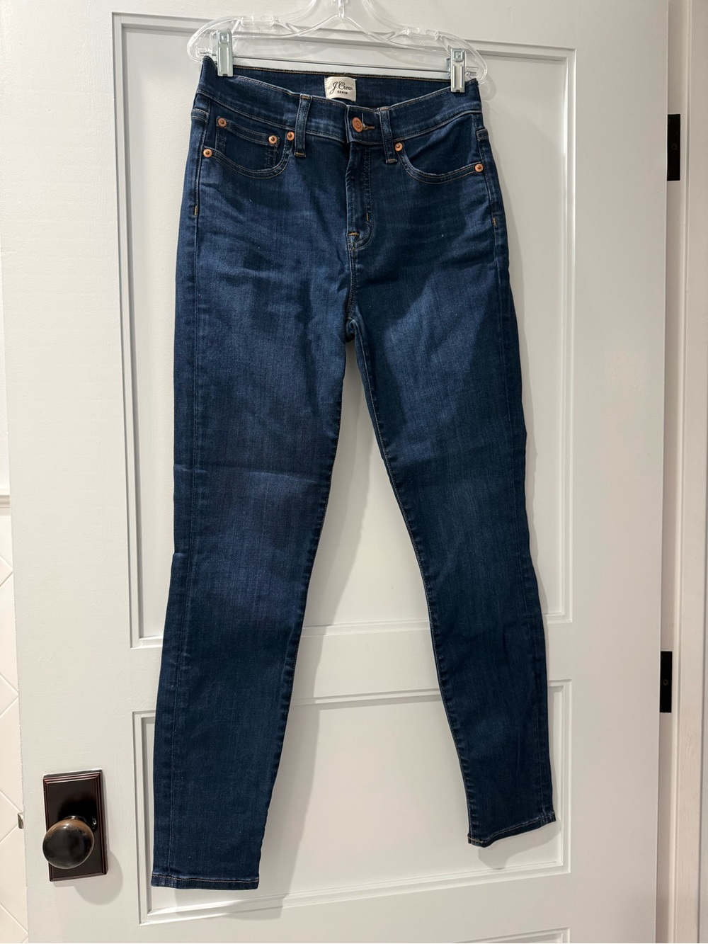 Women’s 9” Toothpick Style J. Crew Denim Dark Blue Stretch Jeans